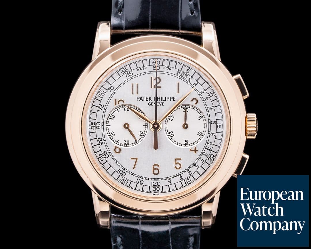Image of Patek Philippe 5070 Rose Gold Lemania Chronograph / Silver Dial