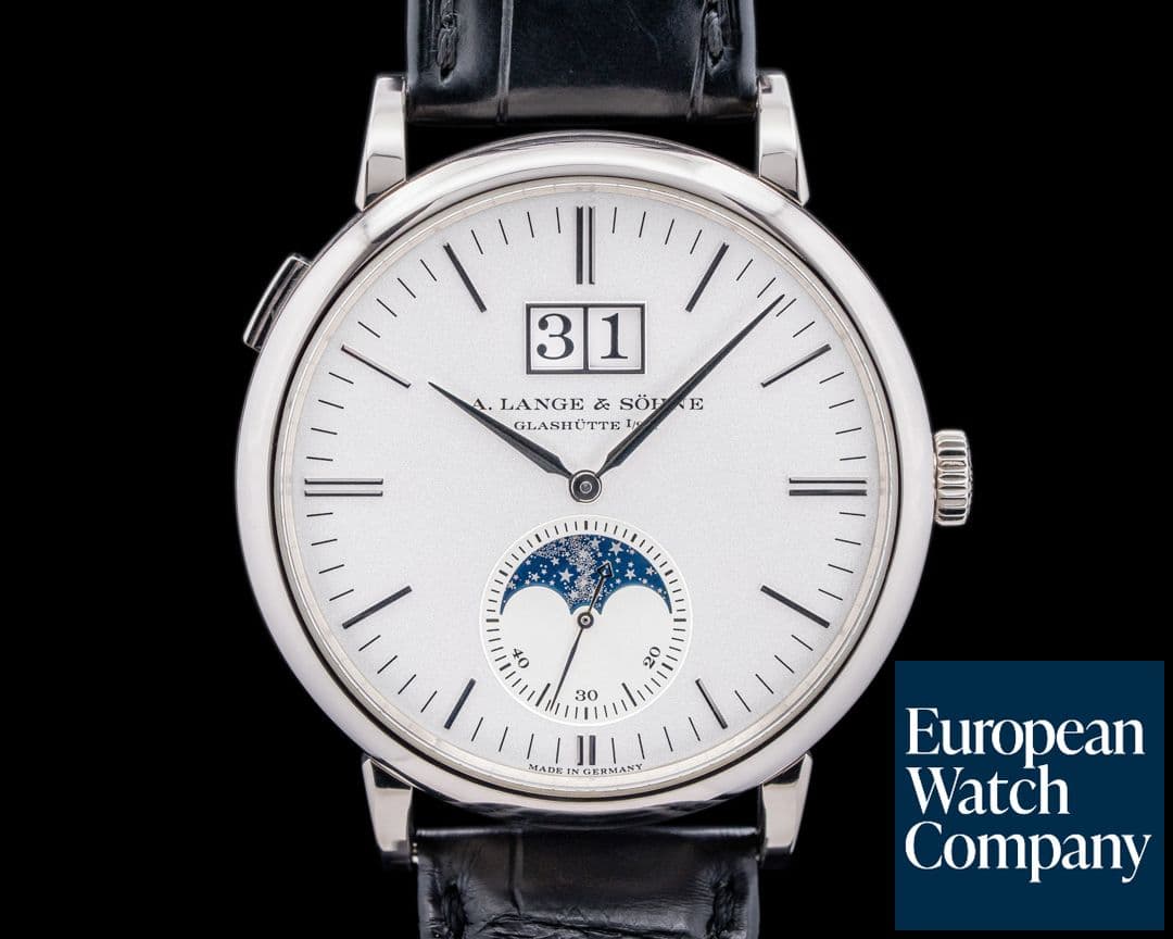 Image of A. Lange and Sohne Saxonia Moon Phase Automatik 18K White Gold / Silver Dial