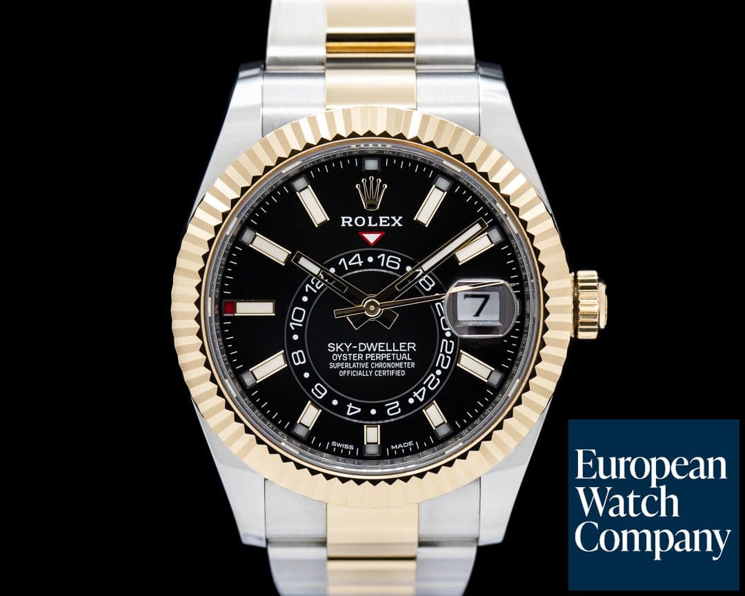Image of Rolex Sky Dweller 326933 Steel & Yellow Gold Black Dial