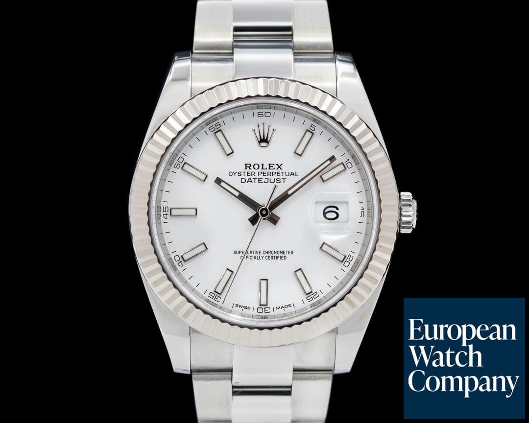 Image of Rolex Datejust 41 White Stick Dial SS