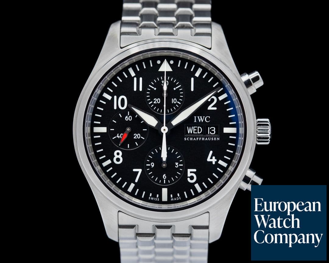 Image of IWC Pilot Chronograph IW377710 SS Black Dial / Bracelet