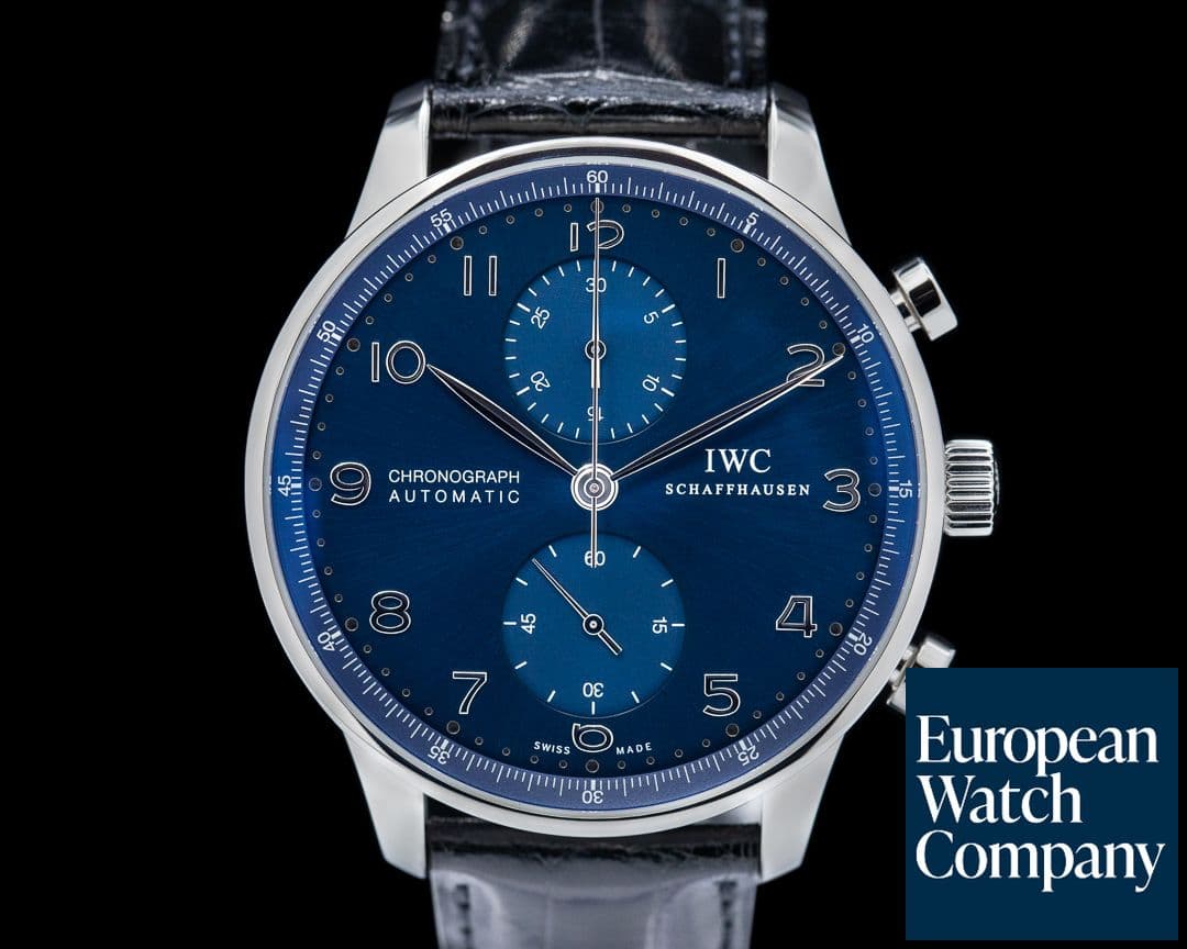 Image of IWC Portuguese Chronograph SS Blue Dial