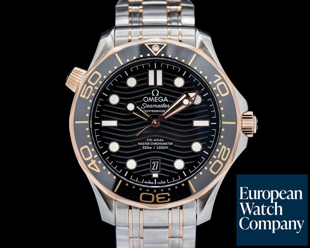 Image of Omega Seamaster Diver 300M SS/18k Rose Gold Black Dial