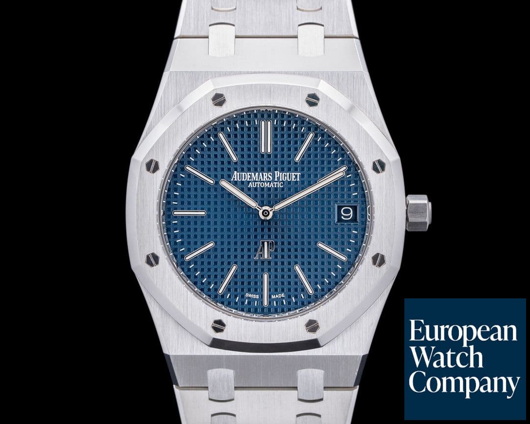 Image of Audemars Piguet Royal Oak Extra Thin "50th Anniversary" Blue Dial SS 16202ST