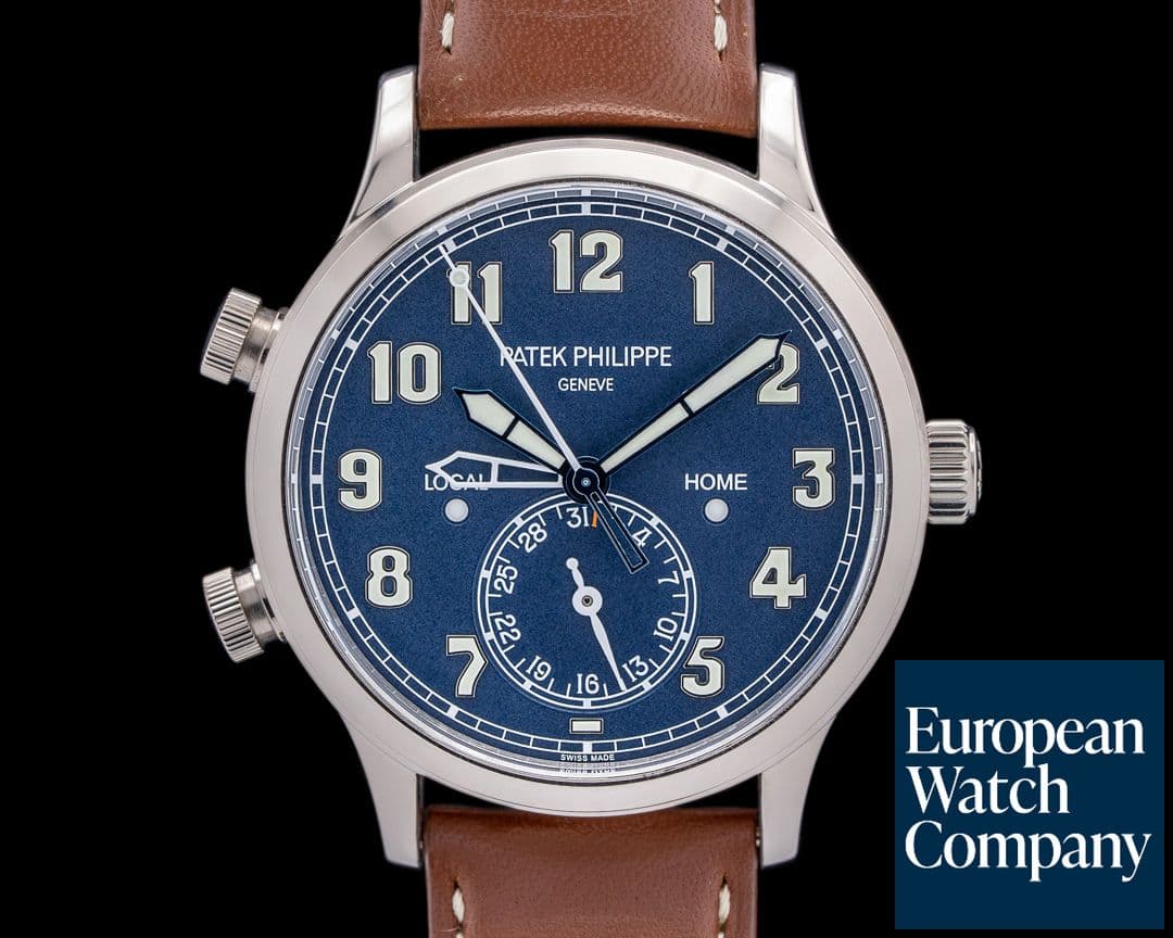 Image of Patek Philippe Calatrava 5524G Pilot Travel Time 18k White Gold