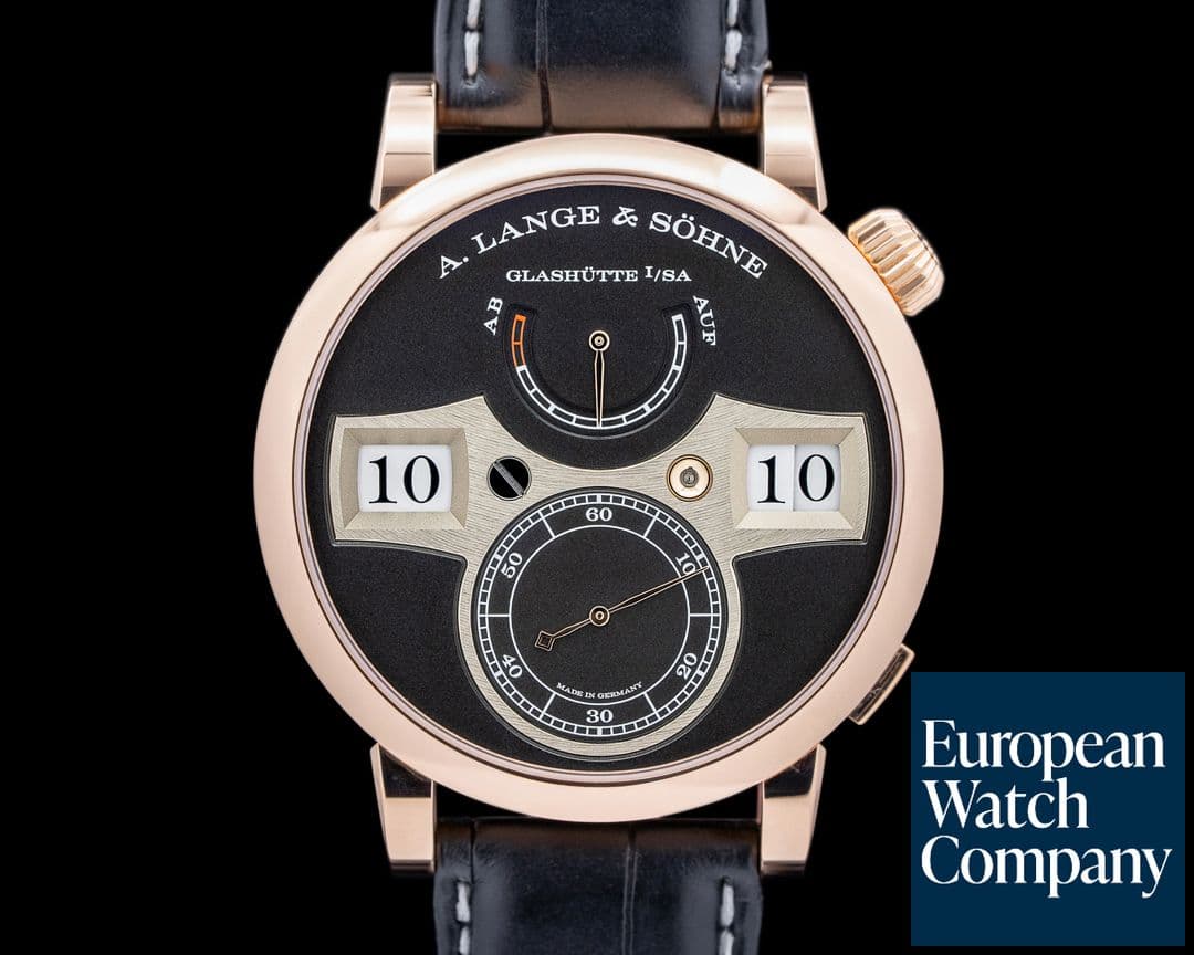 Image of A. Lange and Sohne Zeitwerk 142.031 18K Rose Gold Black Dial