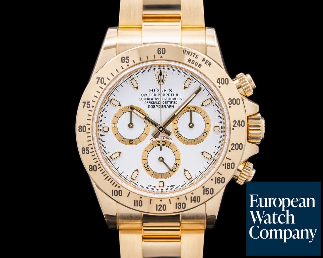 Image of Rolex Daytona 18K Yellow Gold White Dial BOX & PAPERS