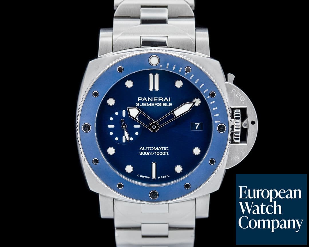 Image of Panerai Luminor Submersible SS Blu Notte Blue Dial