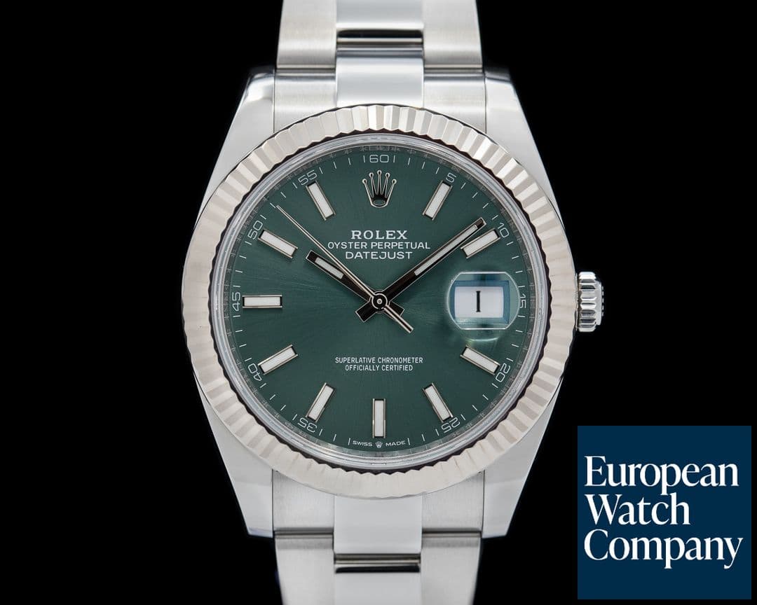 Image of Rolex Datejust 41 Mint Stick Dial SS / SS