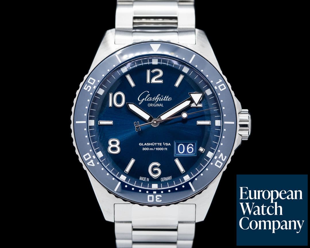 Image of Glashutte Original SeaQ Panorama Date Blue Dial SS