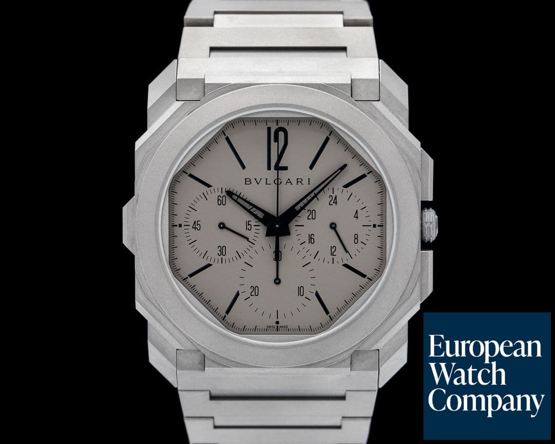 Image of Bulgari Octo Finissimo Chronograph GMT Titanium Grey / Black 42MM