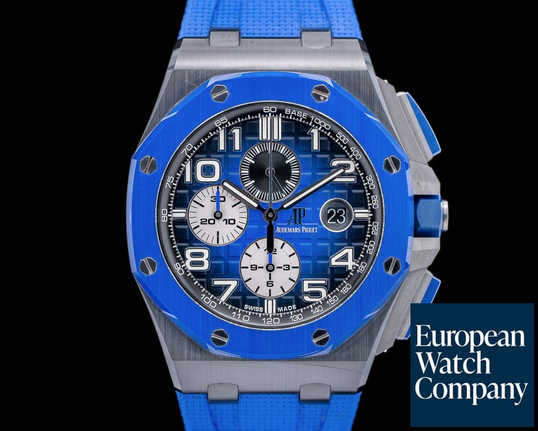 Image of Audemars Piguet Royal Oak Offshore Blue and Black Ceramic / Rubber