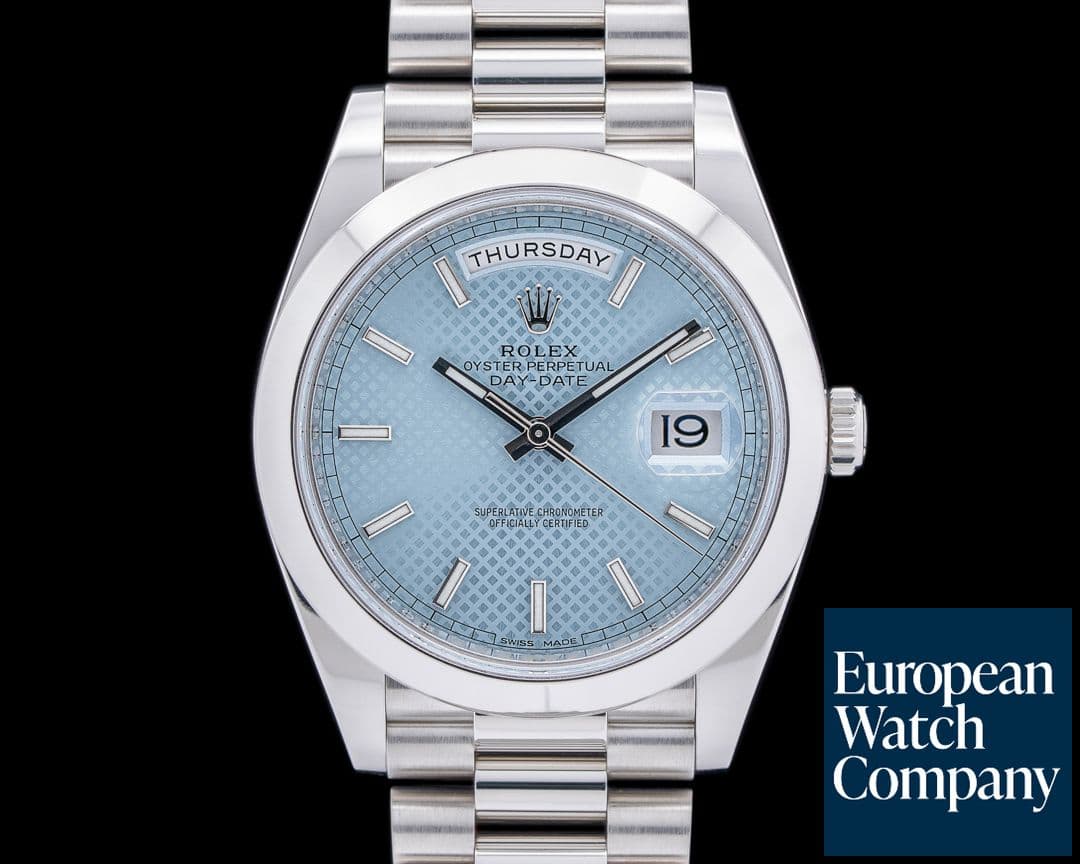 Image of Rolex Day Date 228206 Platinum Blue Dial 40MM