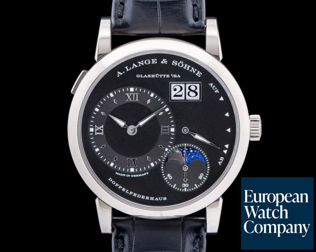 Image of A. Lange and Sohne Lange 1 Moon 192.029 18K White Gold Black Dial