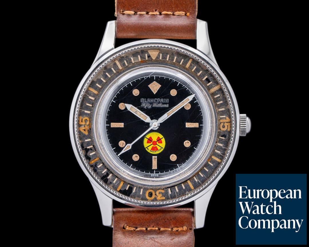 Image of Blancpain Vintage Fifty Fathoms Aqualung NO RADIATION Circa 1965 41MM