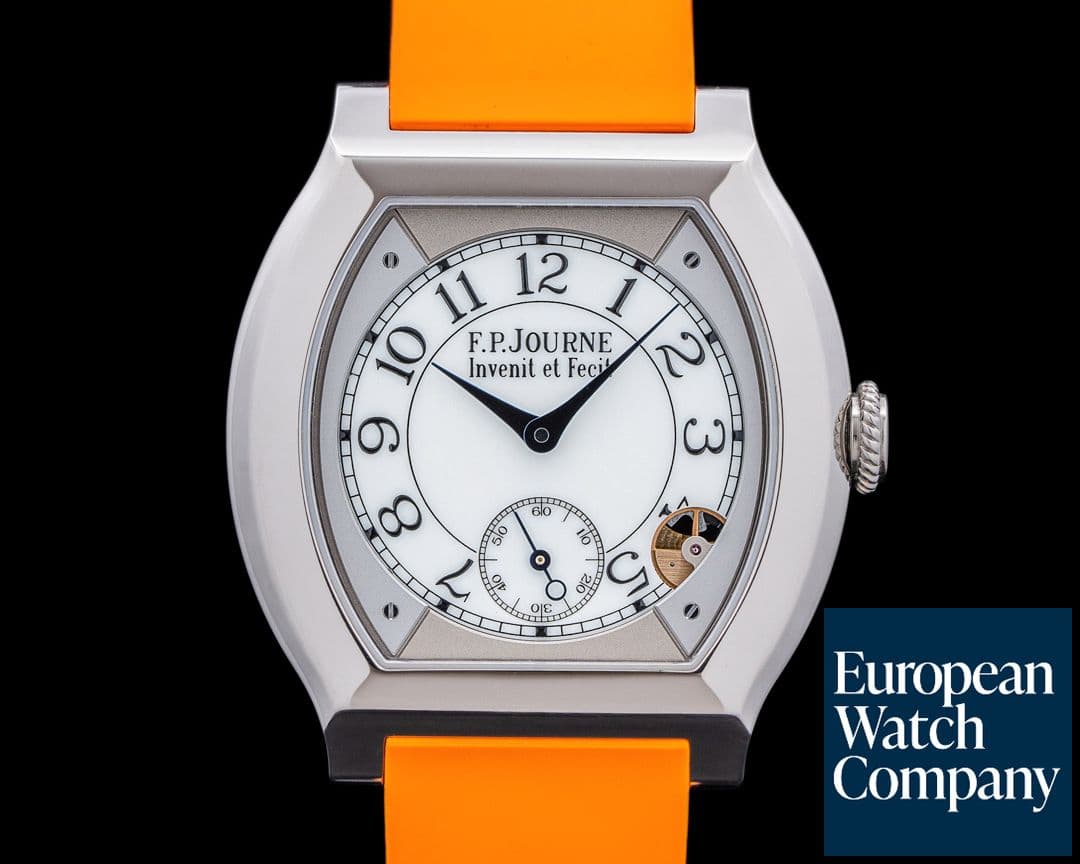 Image of F. P. Journe Elegante Quartz 40MM Titanium / Orange Strap