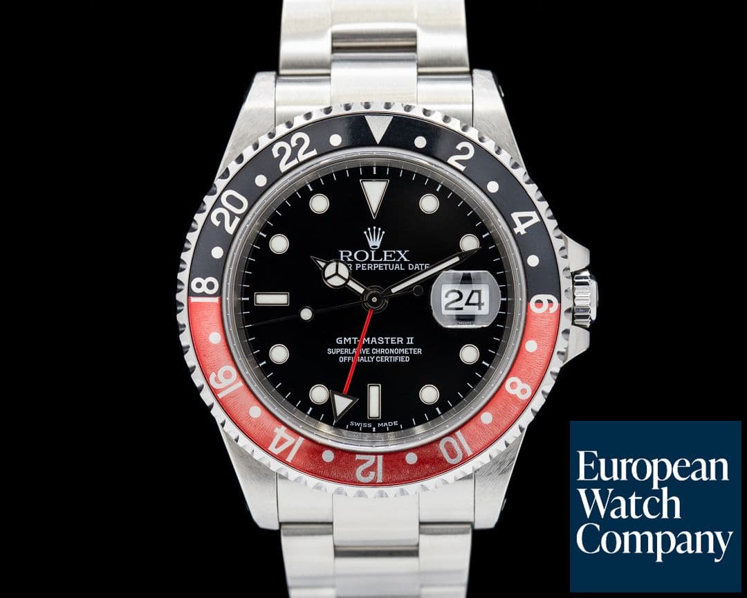 Image of Rolex GMT Master II 16710 SS Red / Black Coke FADED Bezel SHARP