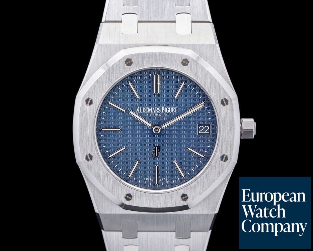 Image of Audemars Piguet Royal Oak 15202ST "Jumbo" Extra Thin Blue Dial SS