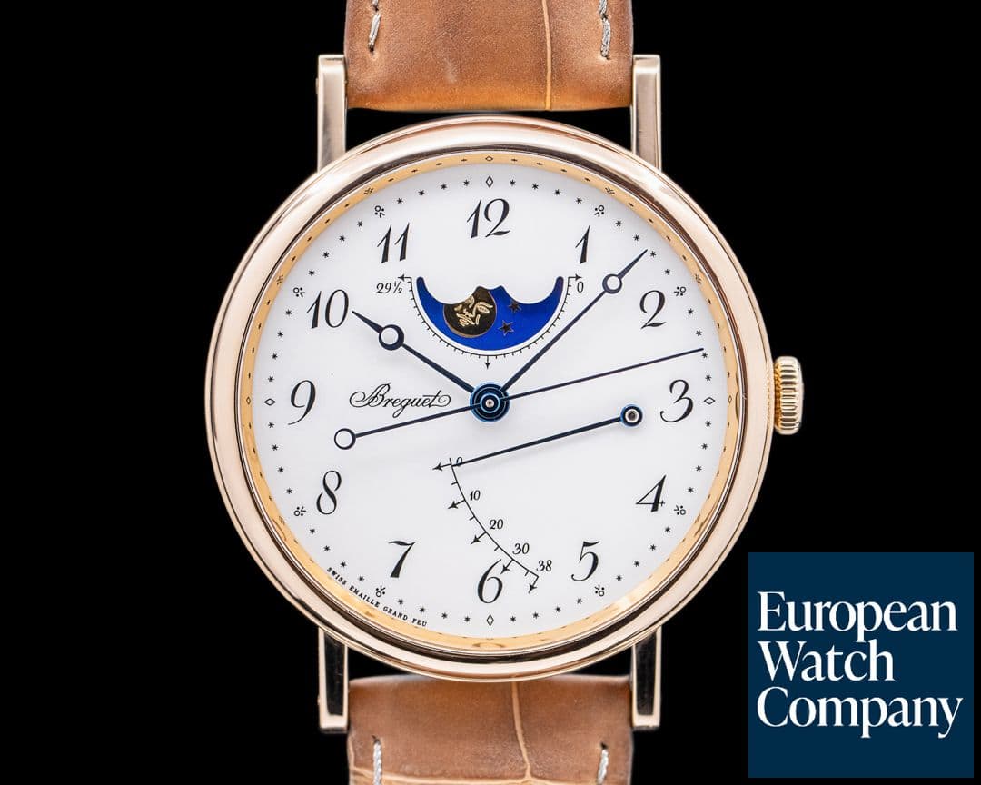 Image of Breguet Classique Moonphase 18K Rose Gold Enamel Dial