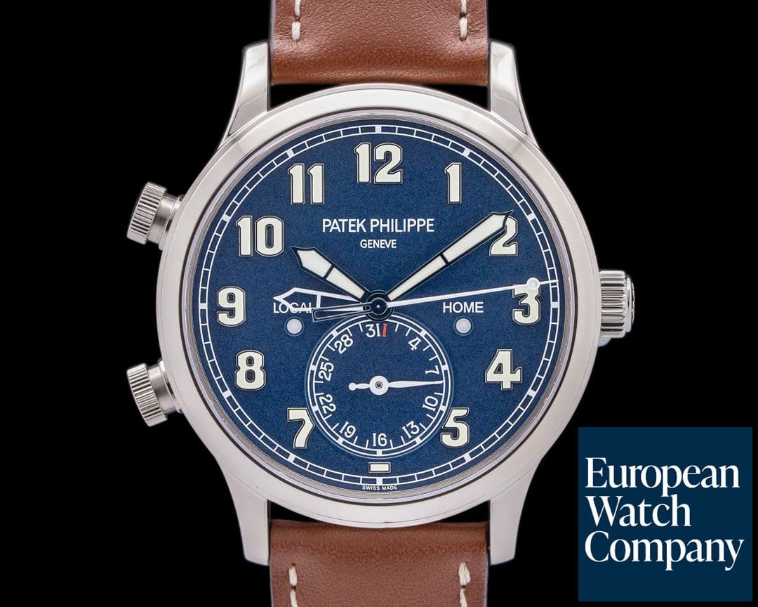 Image of Patek Philippe Calatrava 5524G Pilot Travel Time 18k White Gold