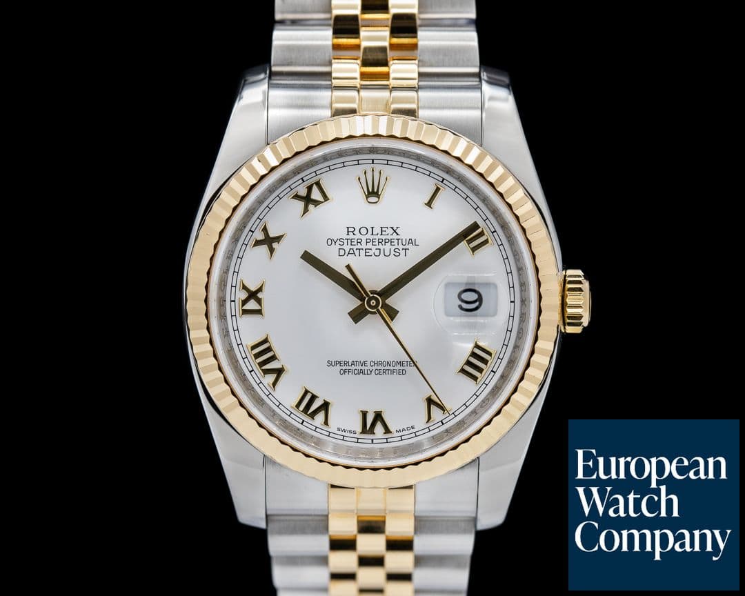 Image of Rolex Datejust White Roman Dial 18K / SS