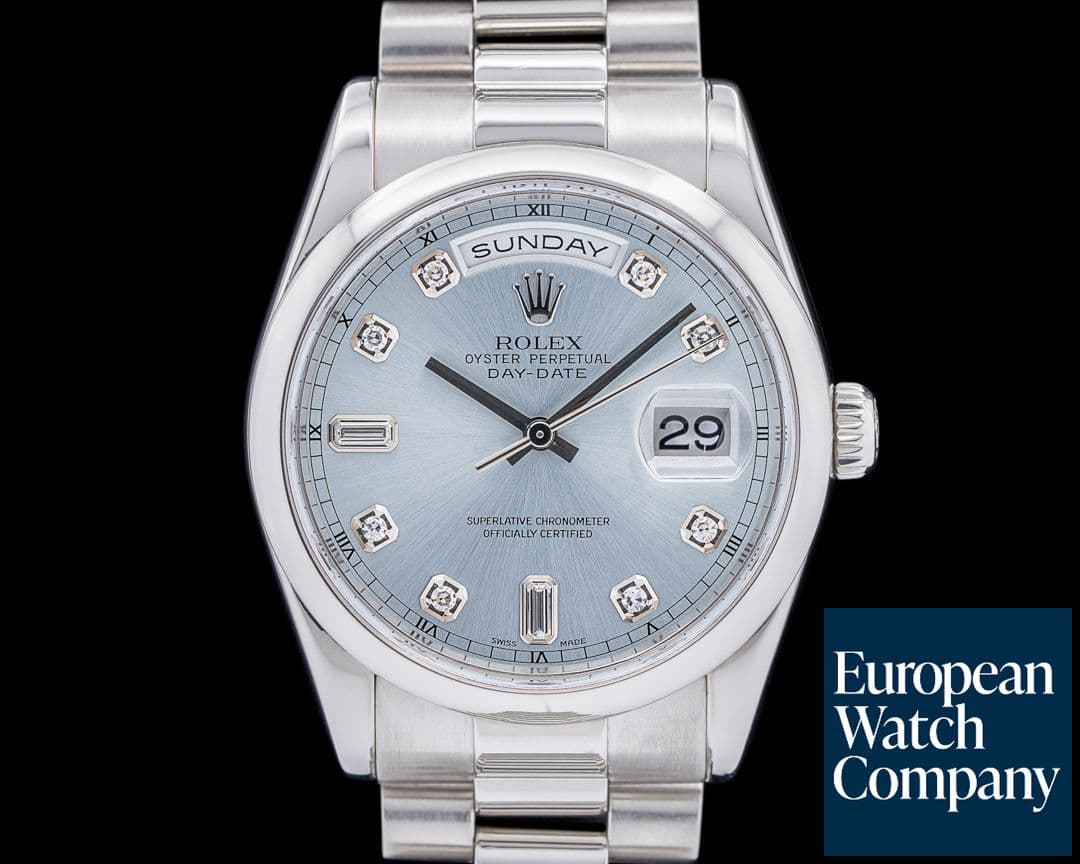 Image of Rolex President 118206 Platinum Glacier Diamond Dial
