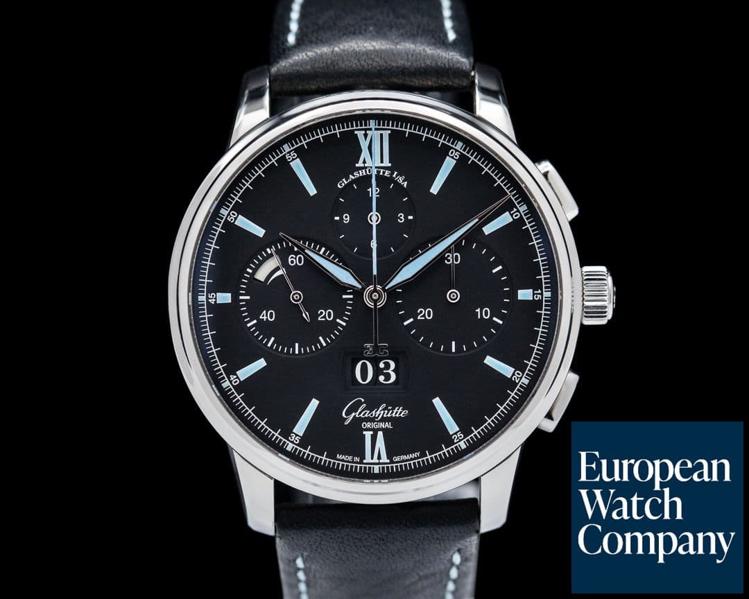 Image of Glashutte Original Senator Chronograph Panorama Date / Black Dial