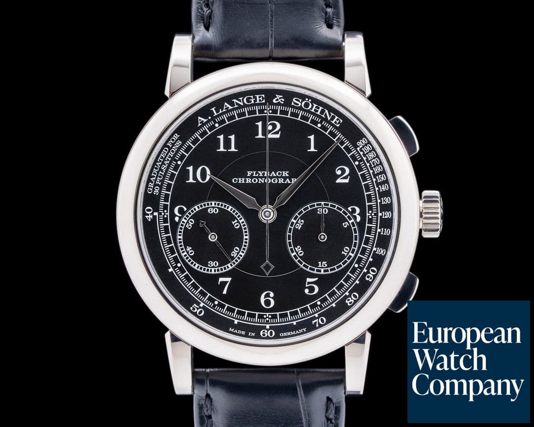 Image of A. Lange and Sohne 1815 Chronograph 18K White Gold Black Dial 414.028 UNWORN