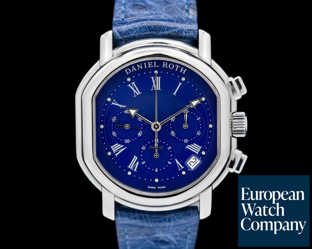 Image of Daniel Roth Masters Chronograph Automatic Blue Dial SS S247 RARE