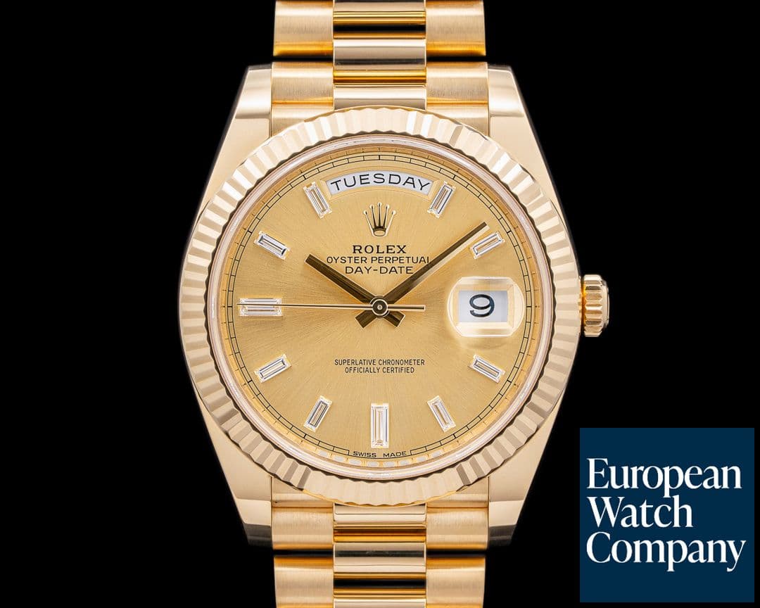 Image of Rolex Day Date Presidential Champagne Baguette Dial / Yellow Gold 40MM