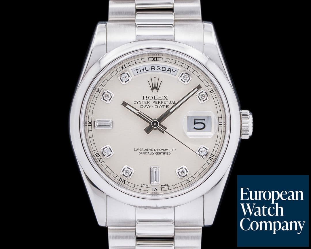 Image of Rolex President 118206 Silver Diamond Dial
