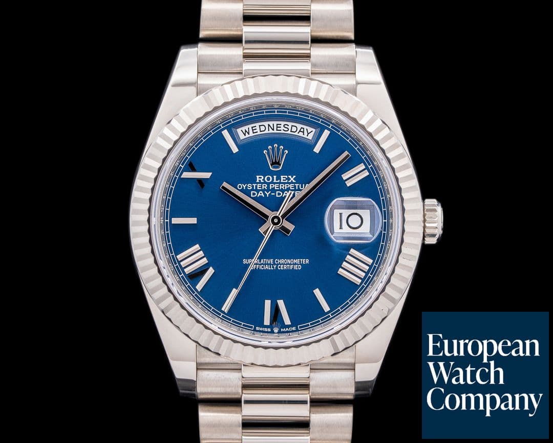 Image of Rolex Day Date 228239 President 18K White Gold Blue Dial 40MM