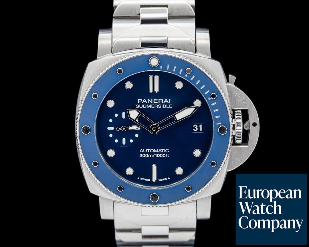 Image of Panerai Luminor Submersible SS Blu Notte Blue Dial