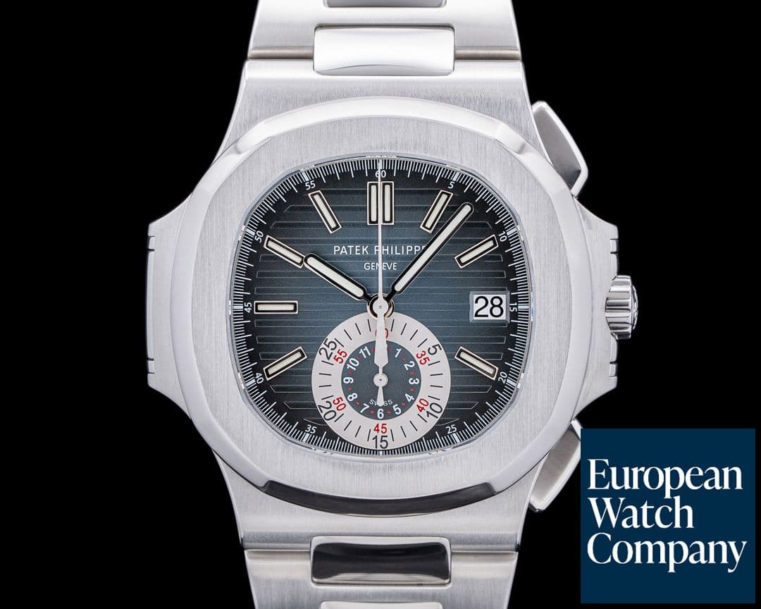 Image of Patek Philippe Nautilus 5980 Chronograph Blue Dial SS