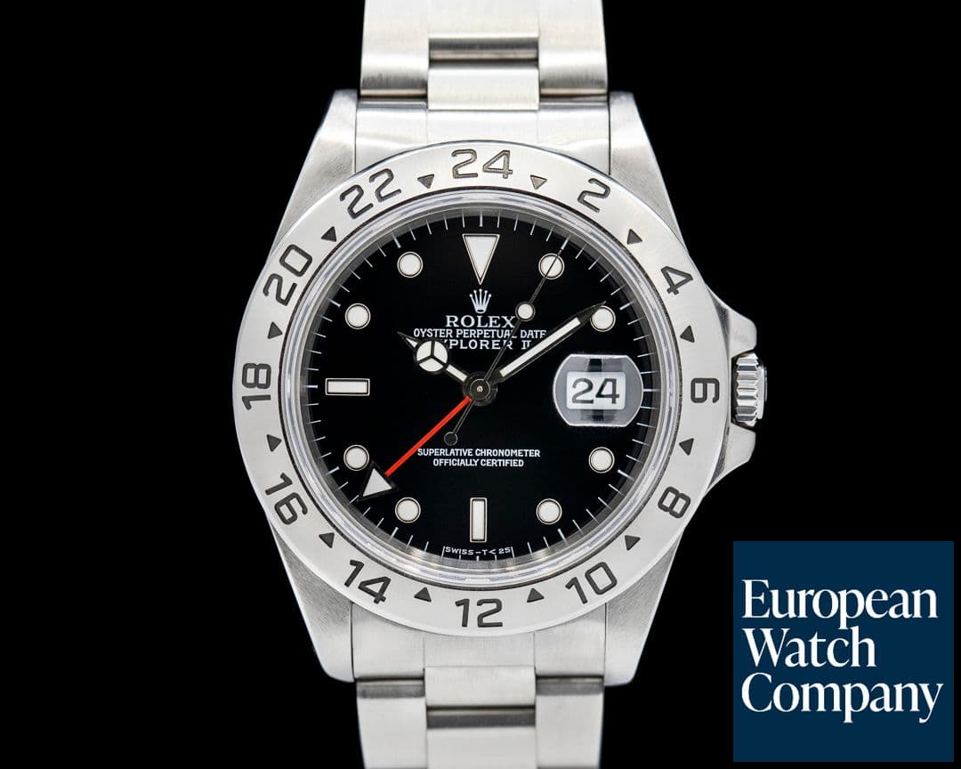 Image of Rolex Explorer II SS Black Dial 16570 Box & Papers