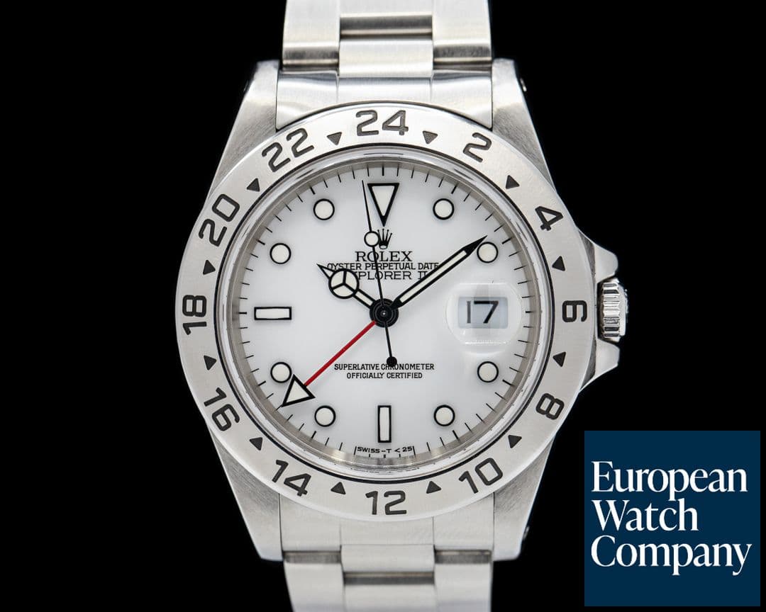 Image of Rolex Explorer II SS White Dial 16570 Porcelain Dial Original Papers