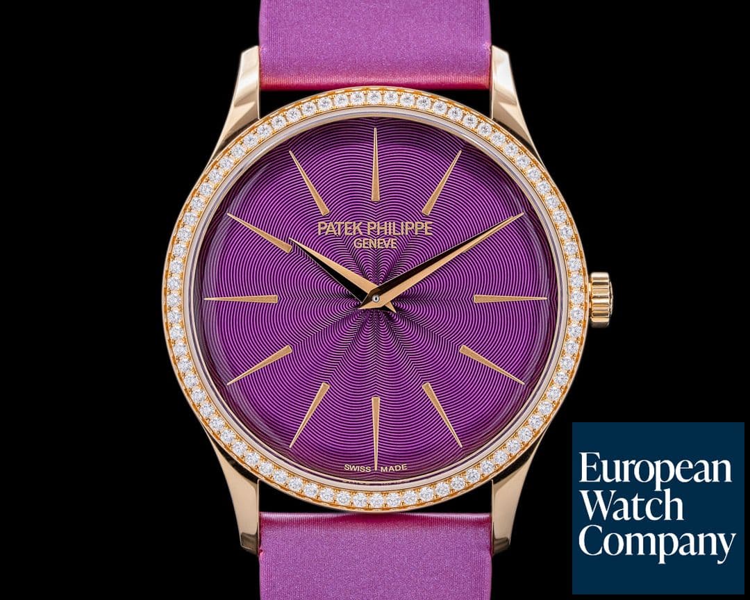 Image of Patek Philippe Ladies Calatrava Automatic Purple Diamond Dial UNWORN