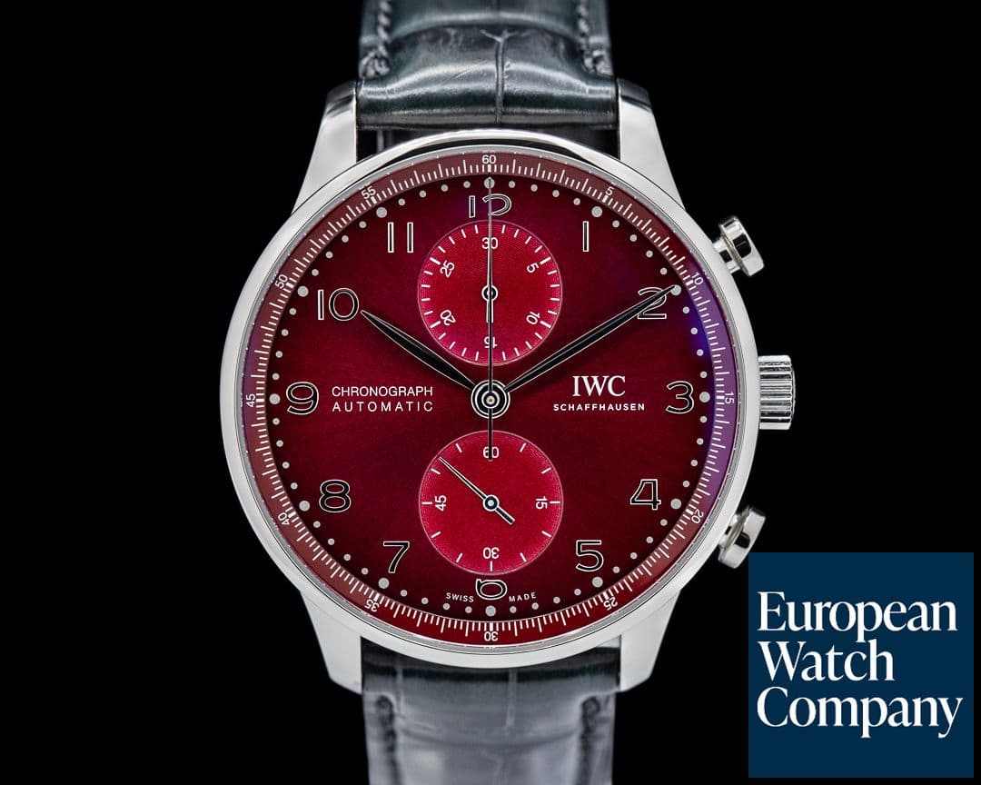 Image of IWC Portuguese Chronograph SS Red Dial UNWORN