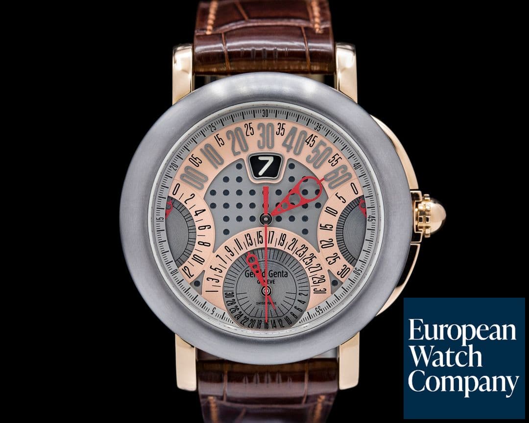 Image of Gerald Genta Quattro Retro Chronograph 18K Rose Gold / Tantalum