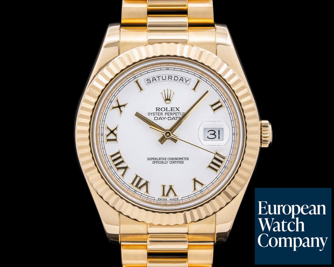 Image of Rolex Day Date II President 18K Yellow Gold White Roman Dial