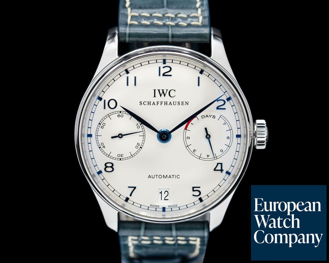 Image of IWC Portuguese 7 Day SS / Blue Numerals