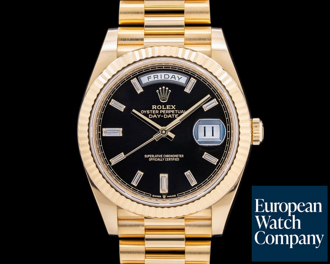 Image of Rolex Day Date Presidential Black Baguette Dial / Yellow Gold 40MM
