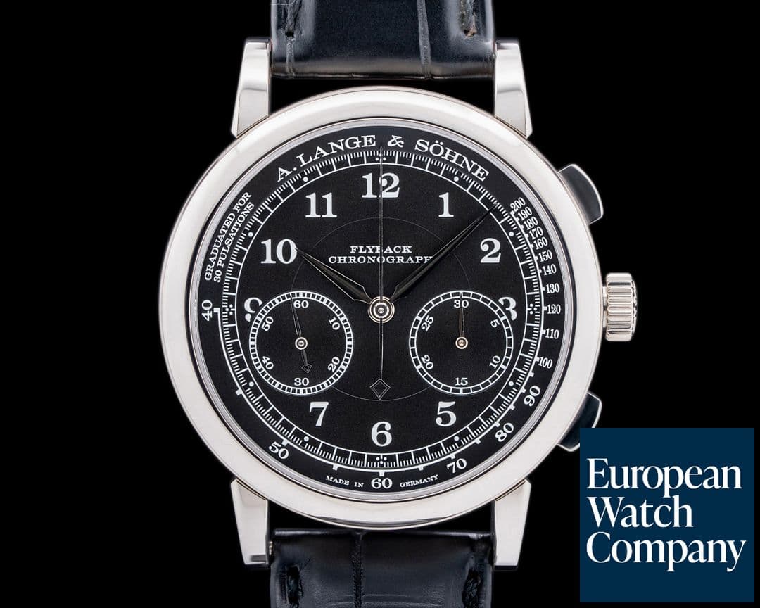 Image of A. Lange and Sohne 1815 Chronograph 18K White Gold Black Dial 414.028