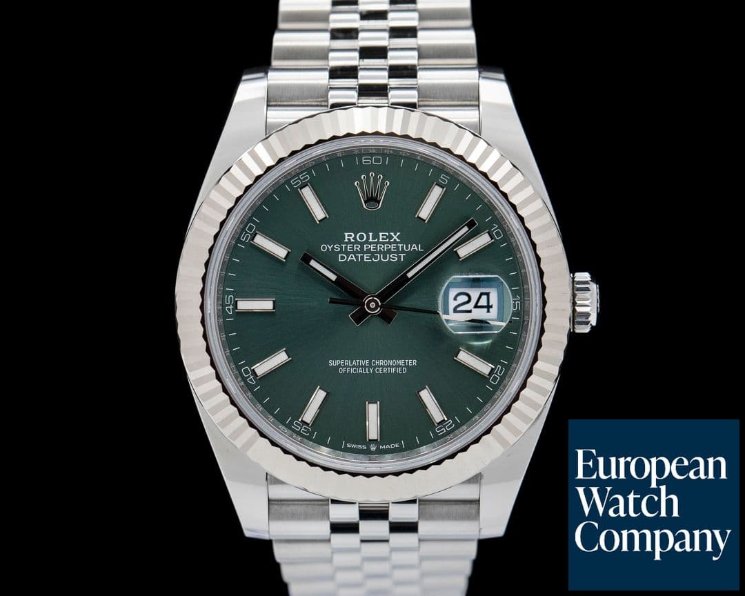Image of Rolex Datejust 41 Mint Stick Dial / Jubilee Bracelet 2023