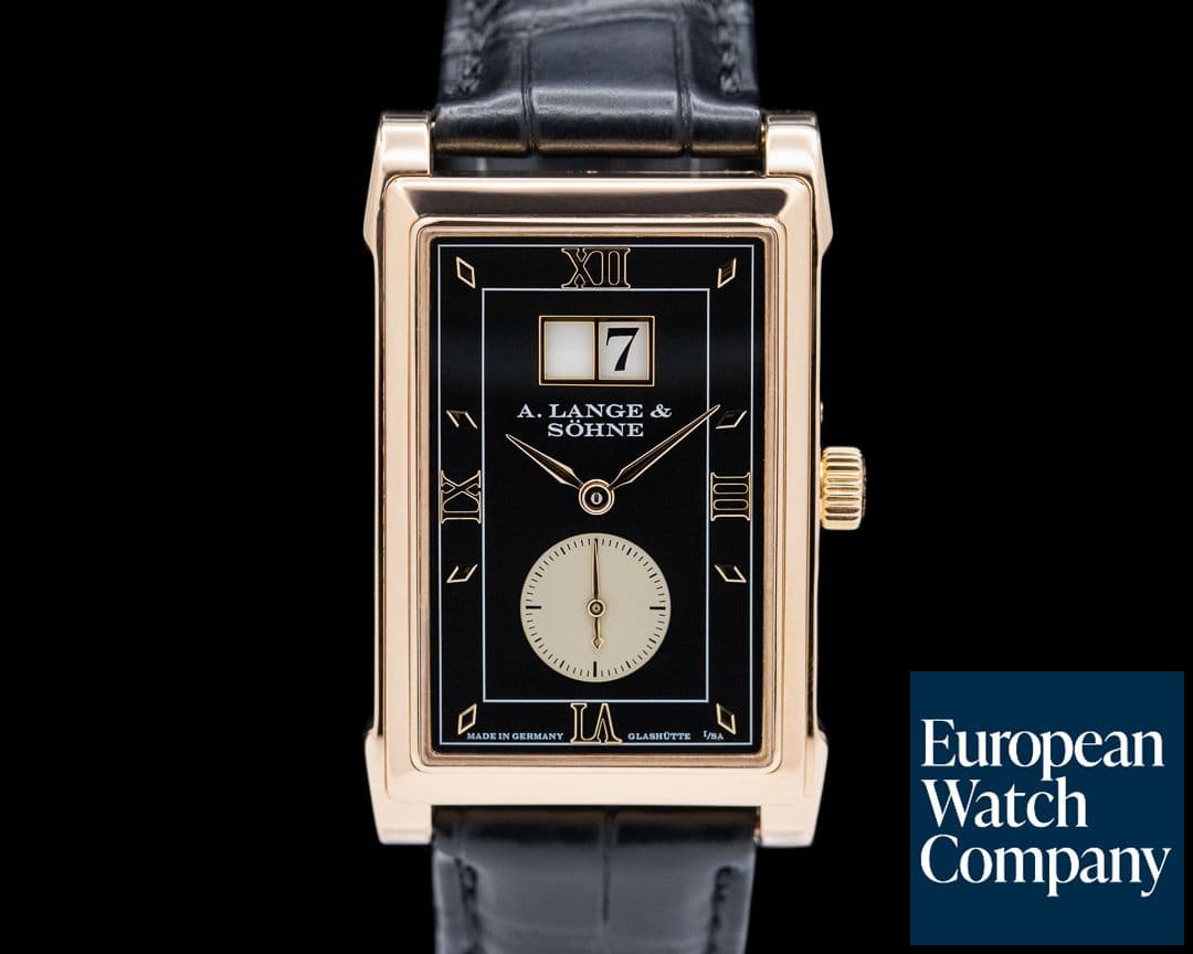 Image of A. Lange and Sohne Cabaret 107.031 18K Rose Gold Black Dial RARE