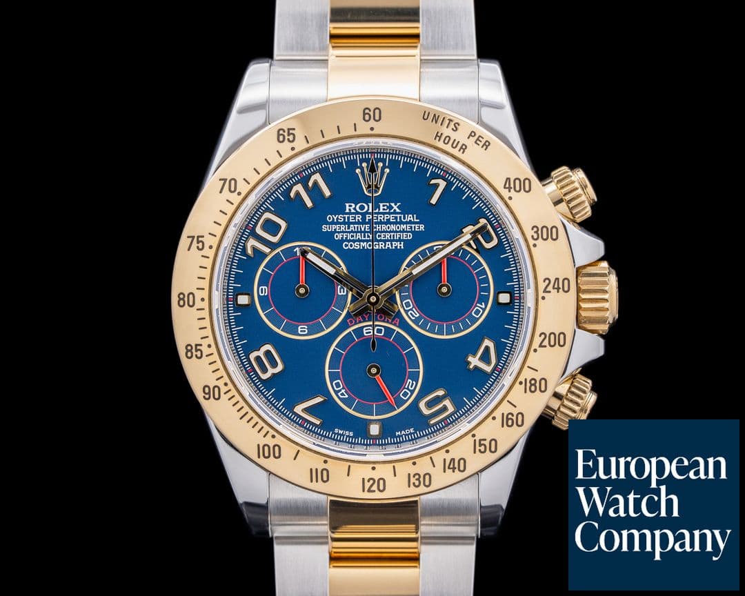 Image of Rolex Daytona Blue Arabic "Racing" Dial 18K Yellow Gold / SS