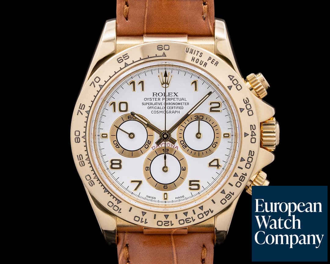 Image of Rolex Daytona 16518 Zenith 18K YG White Dial Box & Papers
