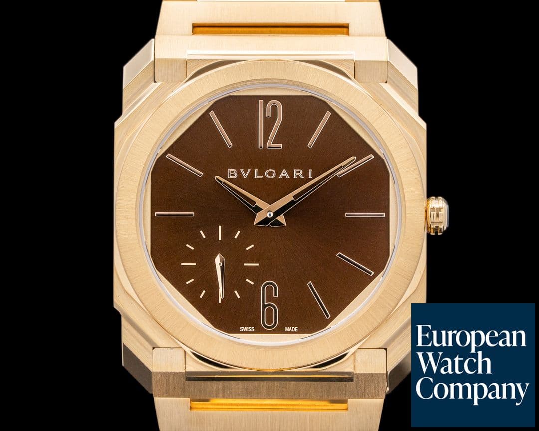 Image of Bulgari Octo Finissimo Extra Thin Yellow Gold Brown Dial