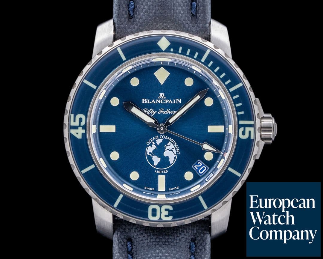 Image of Blancpain Fifty Fathoms Ocean Commitment III Limited Edition Blue Dial