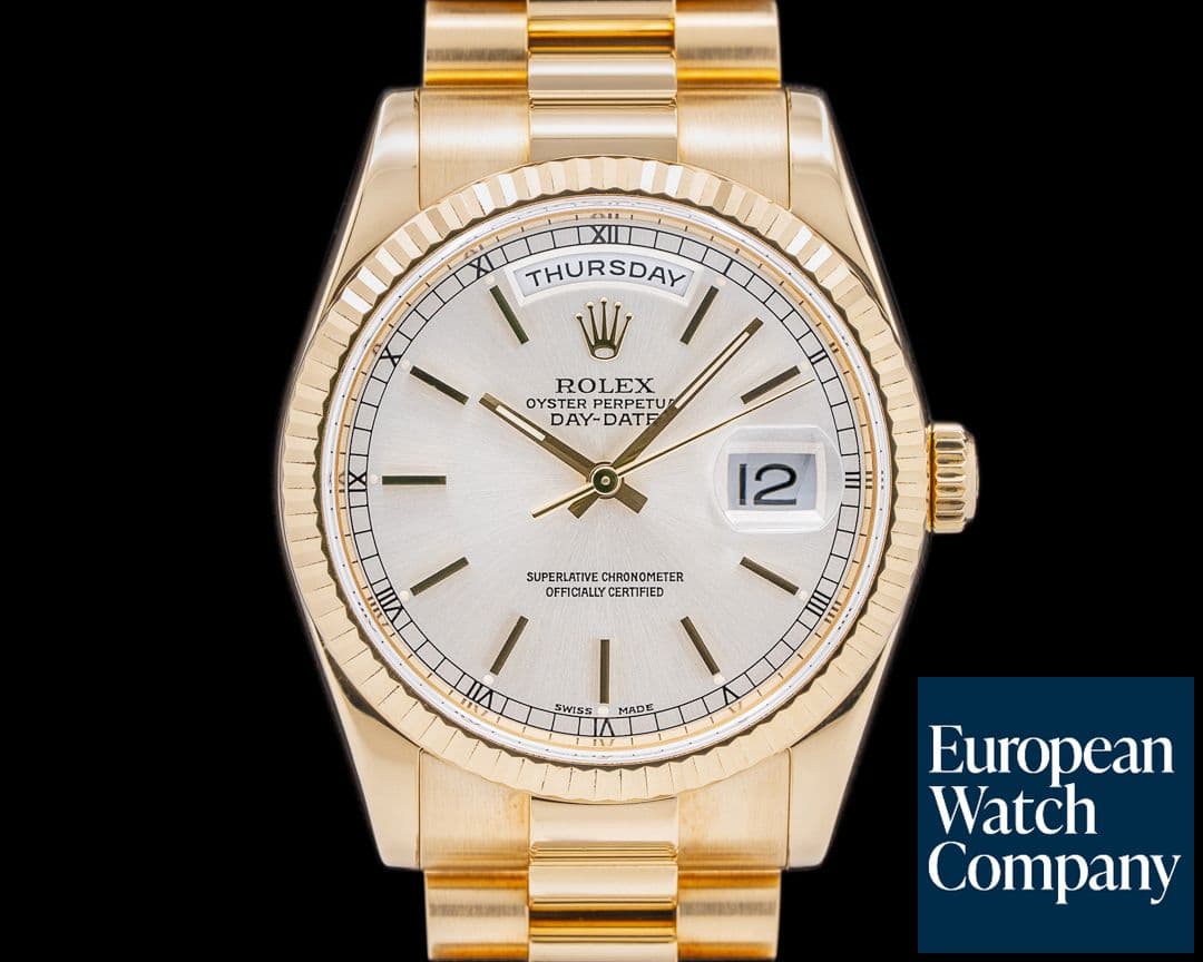 Image of Rolex Day Date President 118238 Silver Dial 18K Yellow Gold
